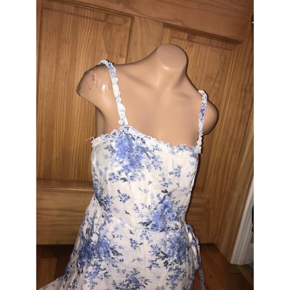 Womens blue floral dress - Picture 2 of 4